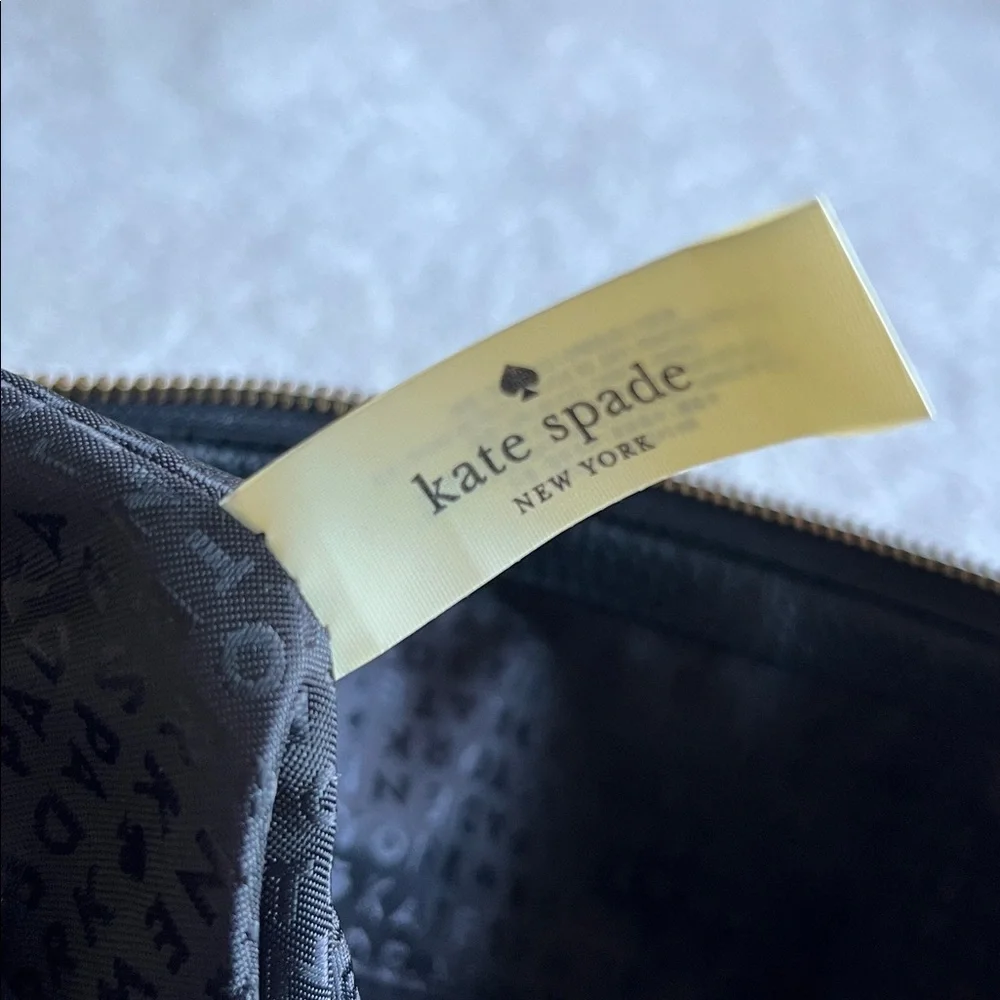 NWOT Kate Spade Black Pebbled Leather Shoulder Tote with Gold tone Hardware - Picture 7 of 10